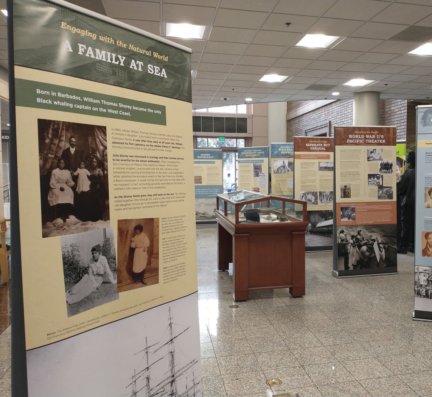 Take Me To The Water: Histories Of The Black Pacific Educational Program exhibit display Sacramento Public Library