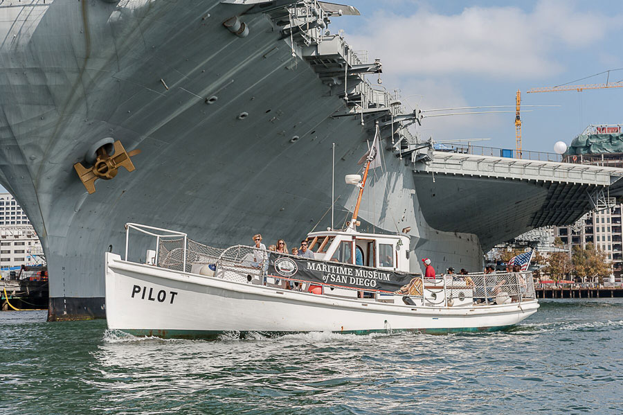 Historic Bay Cruises aboard Pilot - cruising by the Midway