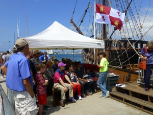 San Salvador dockside display