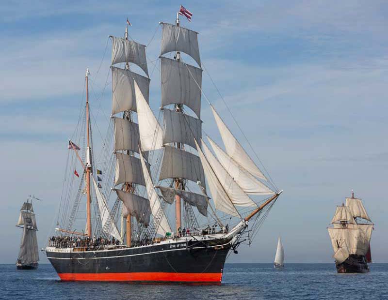 Star of India, San Salvador, and Californian under sail