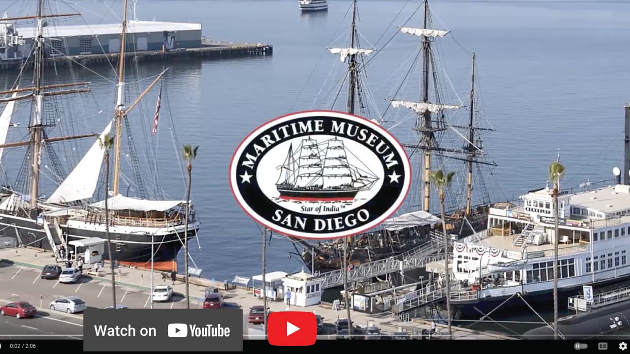 Video still from youTube video of Event Venues at the Maritime Museum of San Diego. When clicked will play video on youTube.