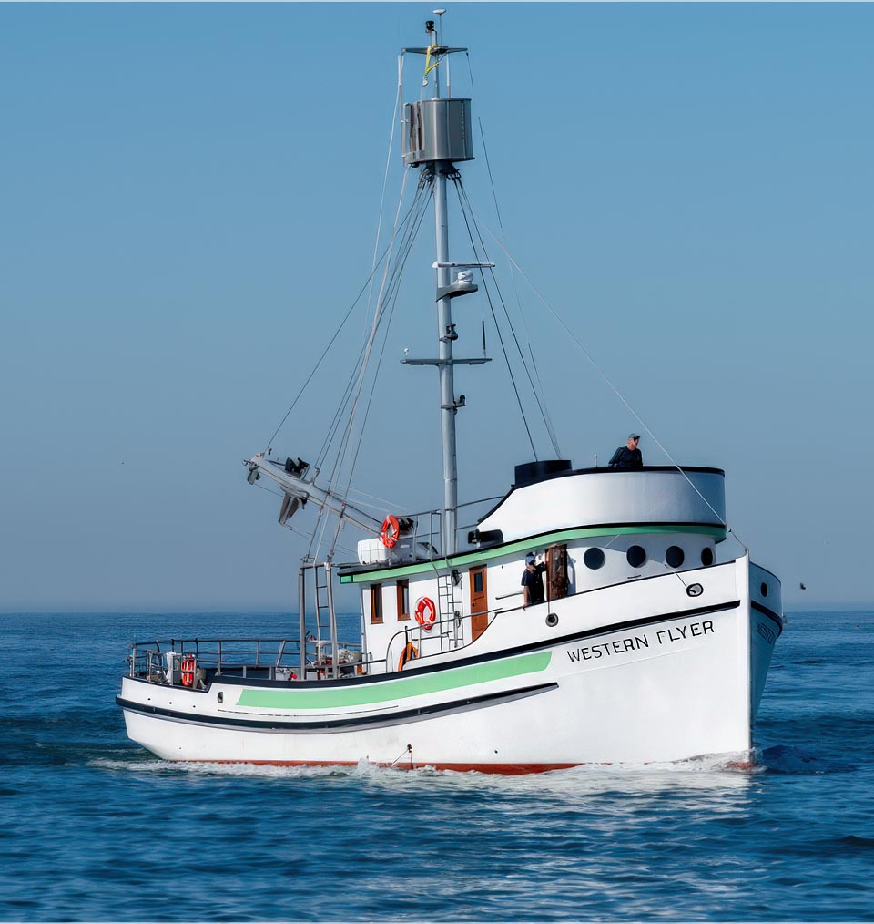 The historic vessel Western Flyer docked at the Maritime Museum for a special public tour.