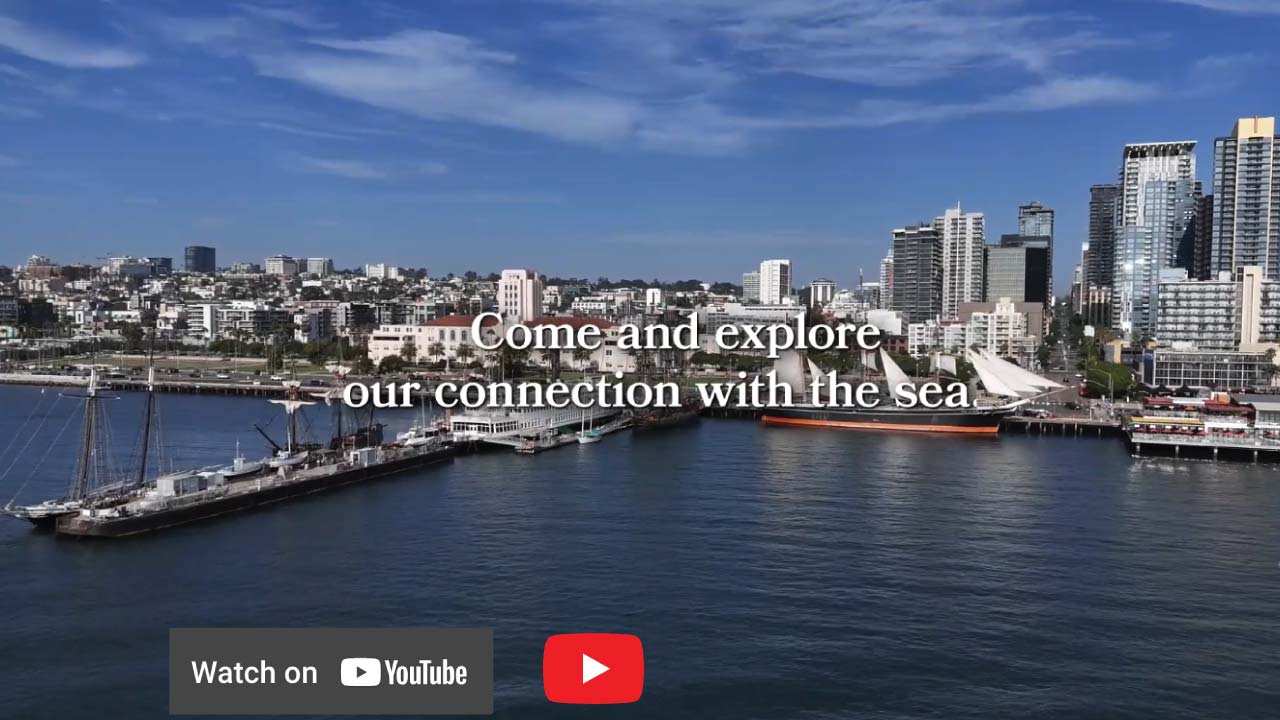 Video still from youTube video of Maritime Museum of San Diego Aerial Tour 2022. When clicked will play video on youTube.