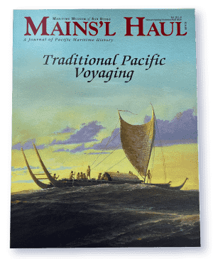 Cover photo of Mains'l Haul - issue of Traditional Pacific Voyaging. This issue is for sale.